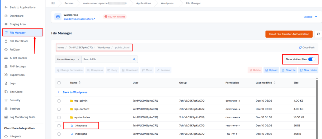 file manager - WordPress memory exhausted error