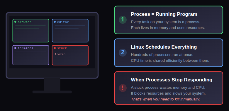 linux process - Kill a Running Process in Linux