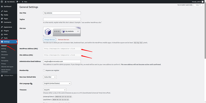 wordpress and site address - WordPress permalinks