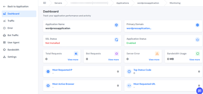 dashboard - Laravel hosting