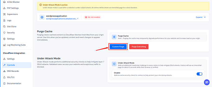 purge cache - ServerAvatar v7.15.5