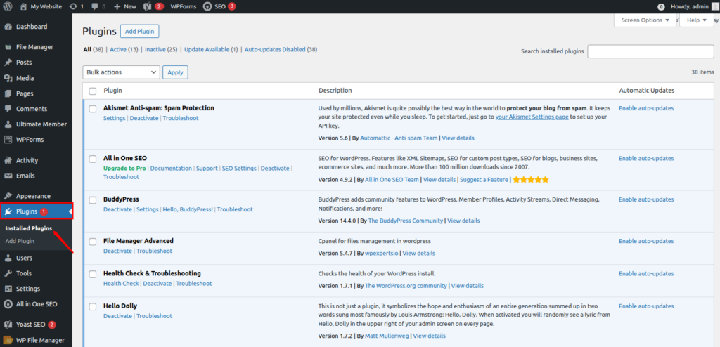 Plugins - Remove Unused WordPress Plugins