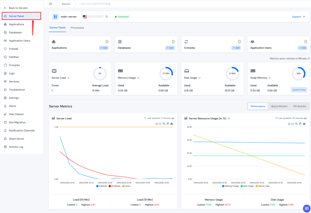 Server Panel - 408 Request Timeout Error