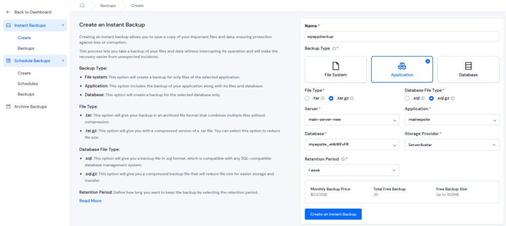 backup - Prevent Website Downtime
