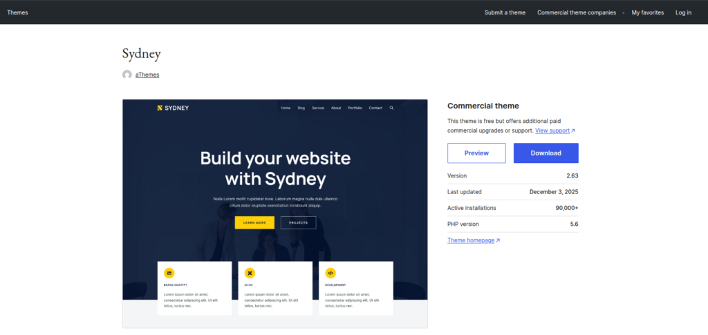 Sydmey - website themes