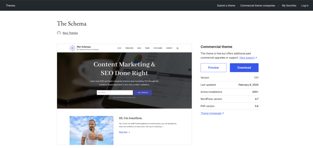 Schema - website themes