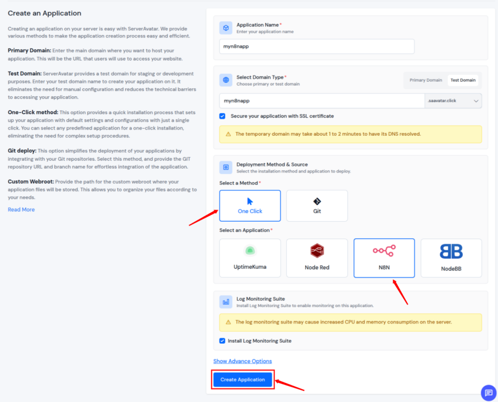 n8n as a one click application installer