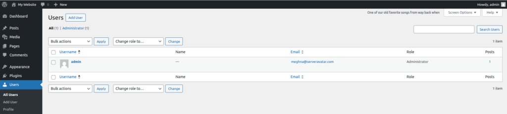 users - WordPress site