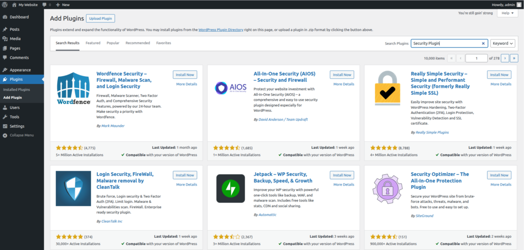 plugins - WordPress site