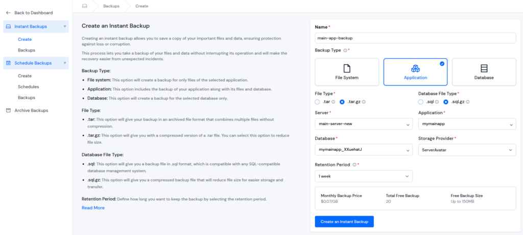 Backup - WordPress site