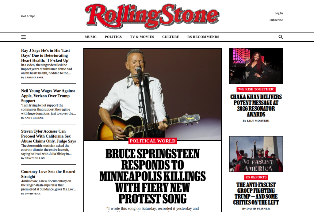 Rolling Stone - WordPress blog examples