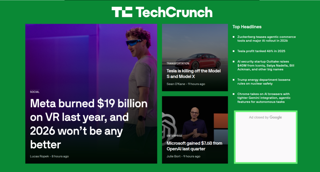 TechCrunch - WordPress blog examples