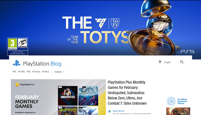 PlayStation Blog - WordPress blog examples