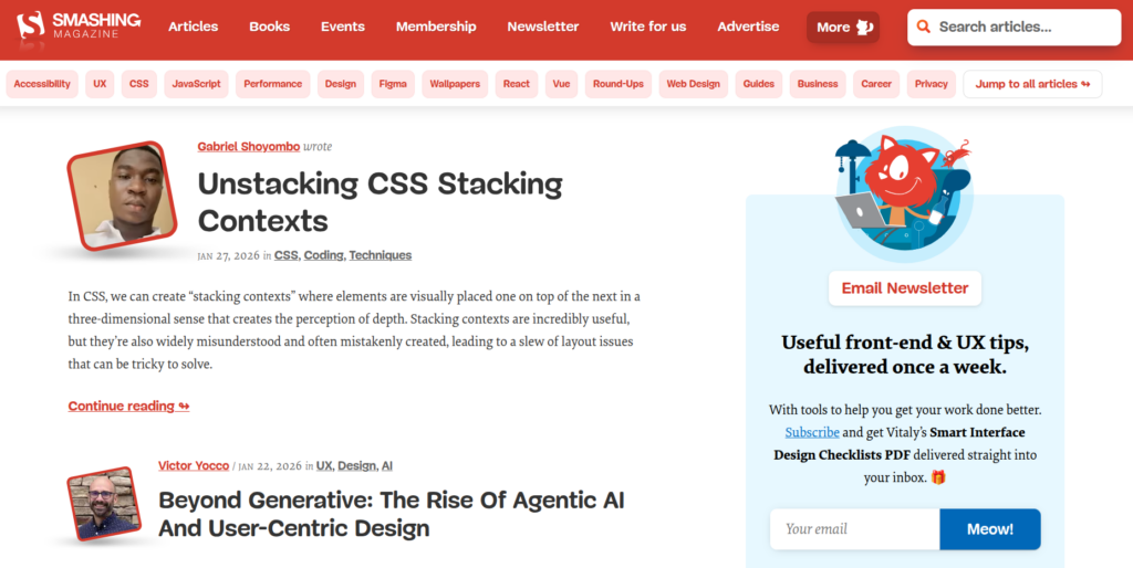 Smashing Magazine - WordPress blog examples