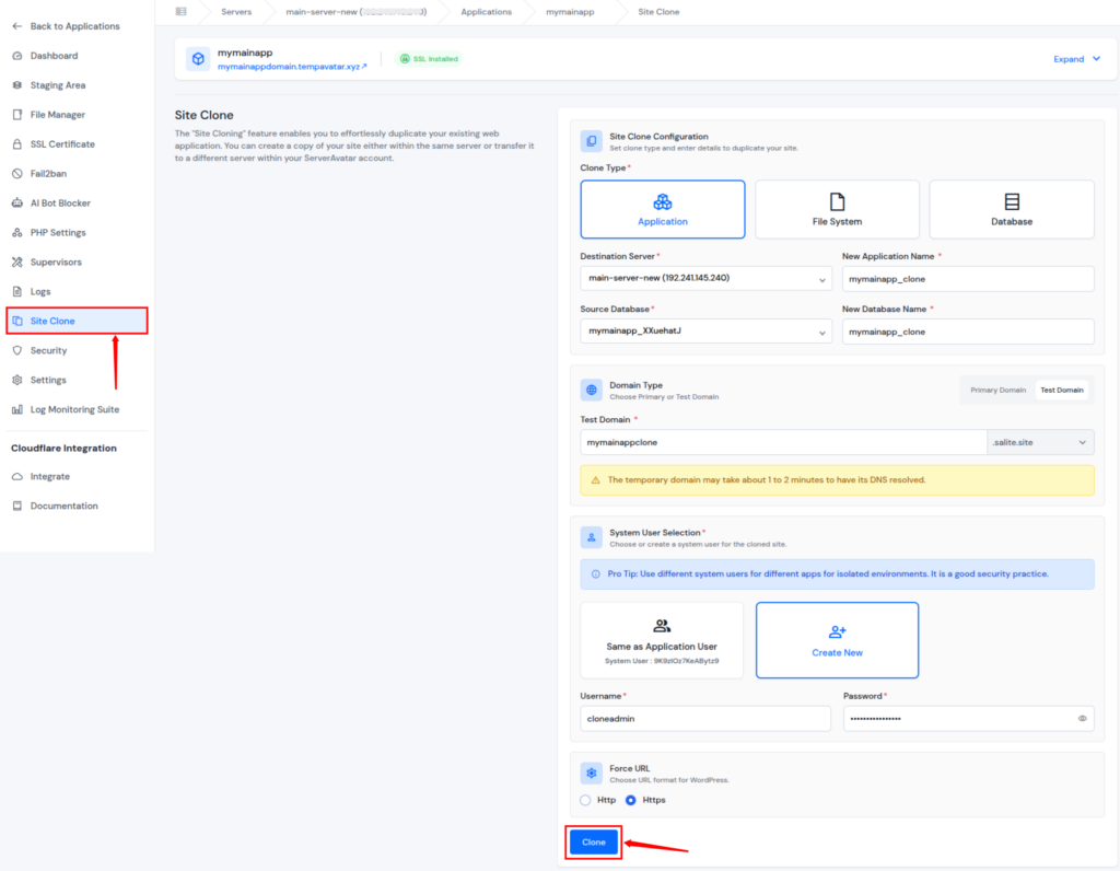 clone a WordPress site