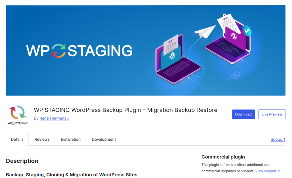 WordPress staging plugins - WP Staging