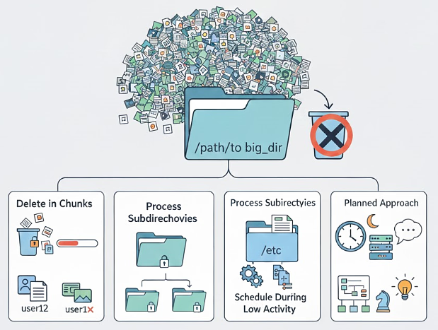 delete large directories in linux