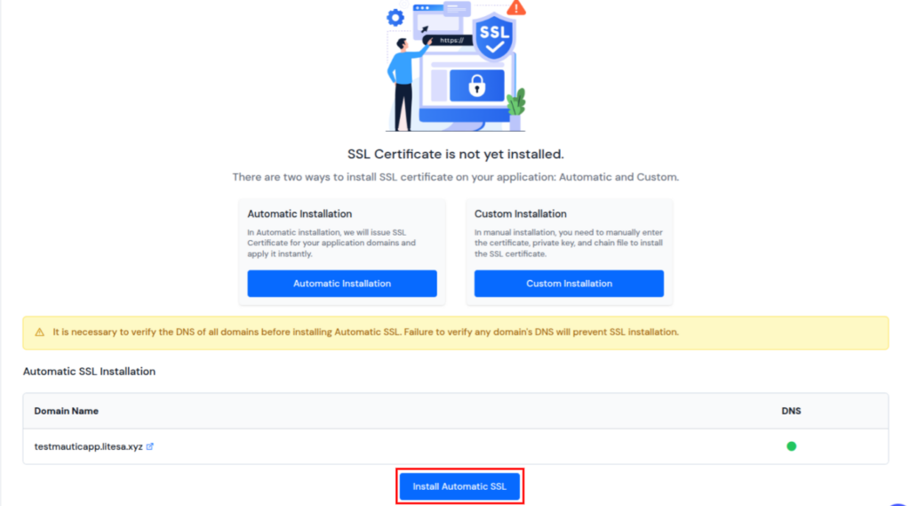 Install Automatic SSL - Website Not Secure