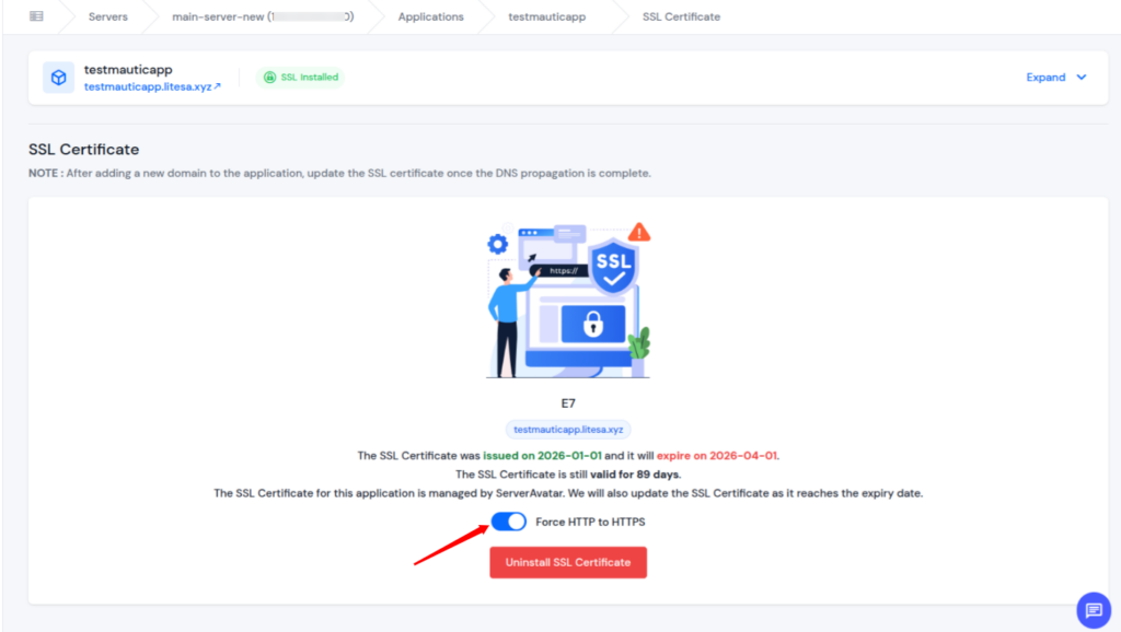 Force HTTPS - Website Not Secure