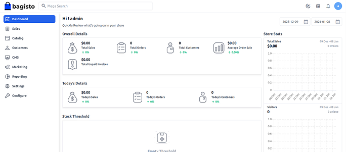 bagisto dashboard - Deploy Bagisto