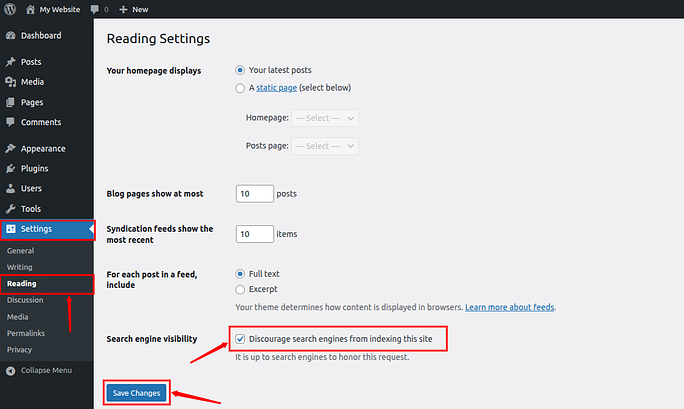 save changes - unpublish your WordPress site