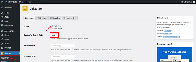 unpublish your WordPress site - setting plugin