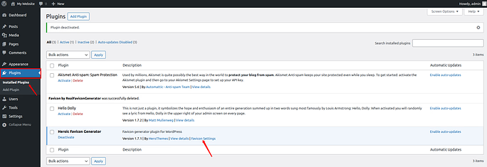 plugin settings - Add a Favicon