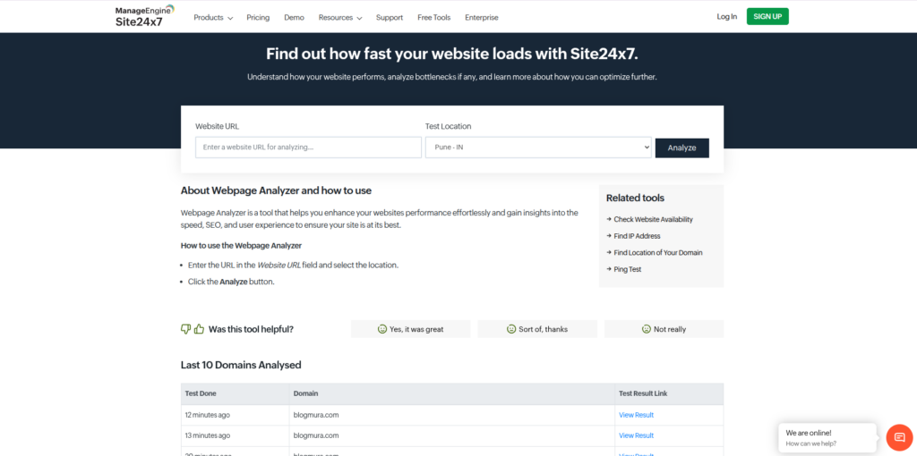 Site 24x7 - GTmetrix alternatives