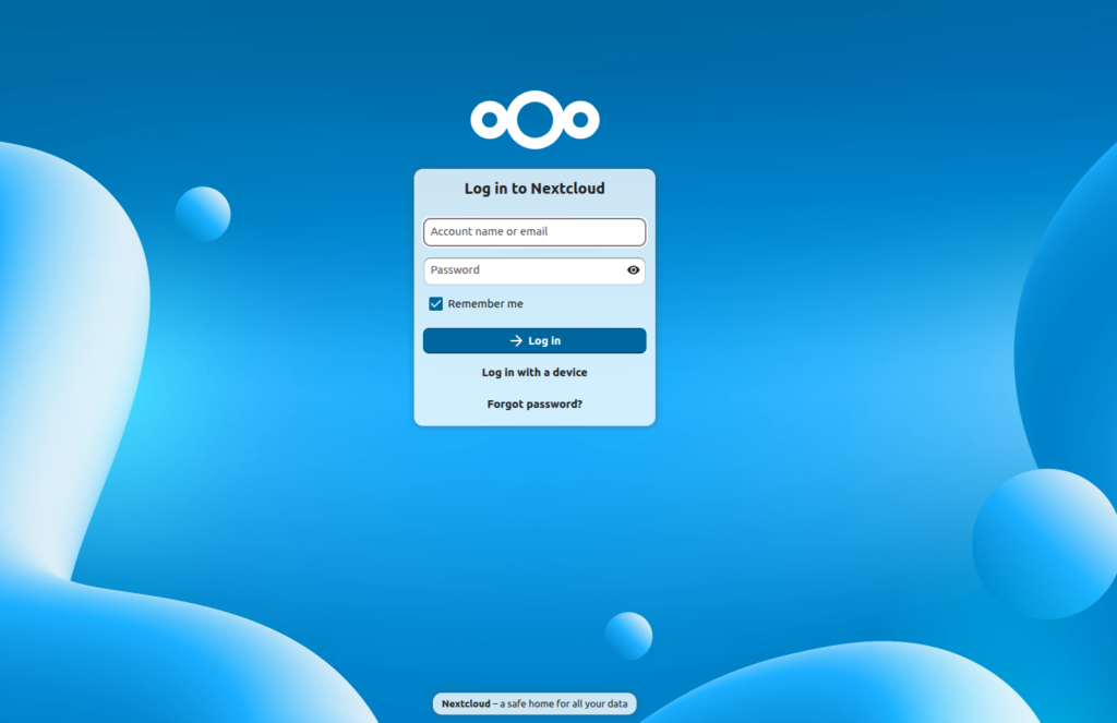 NextCloud login