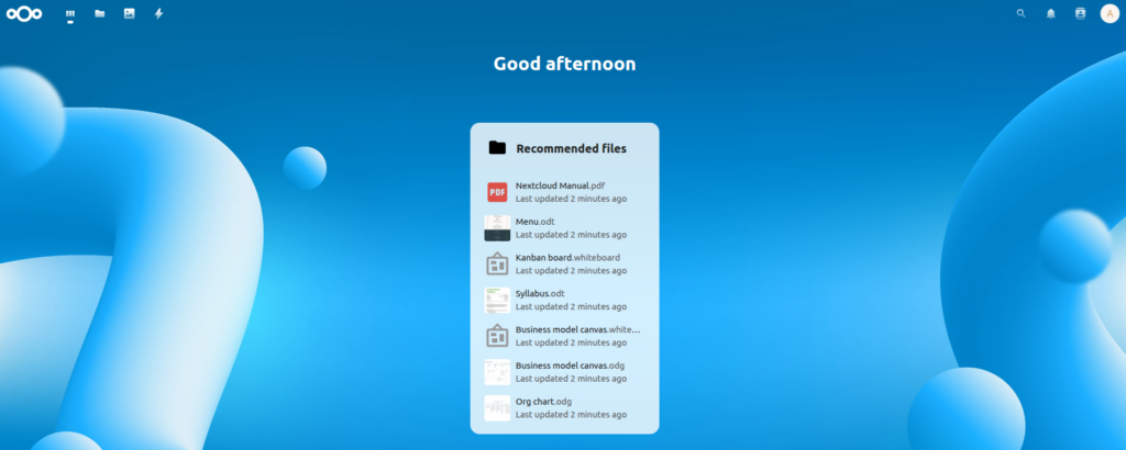 NextCloud Dashboard