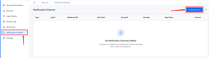 create channel - Discord