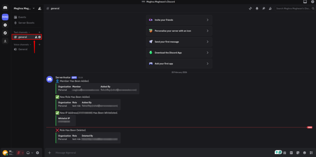 account level notification - Discord