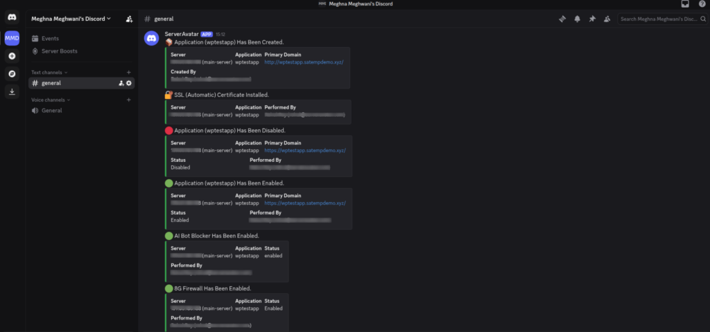 server level notification - Discord