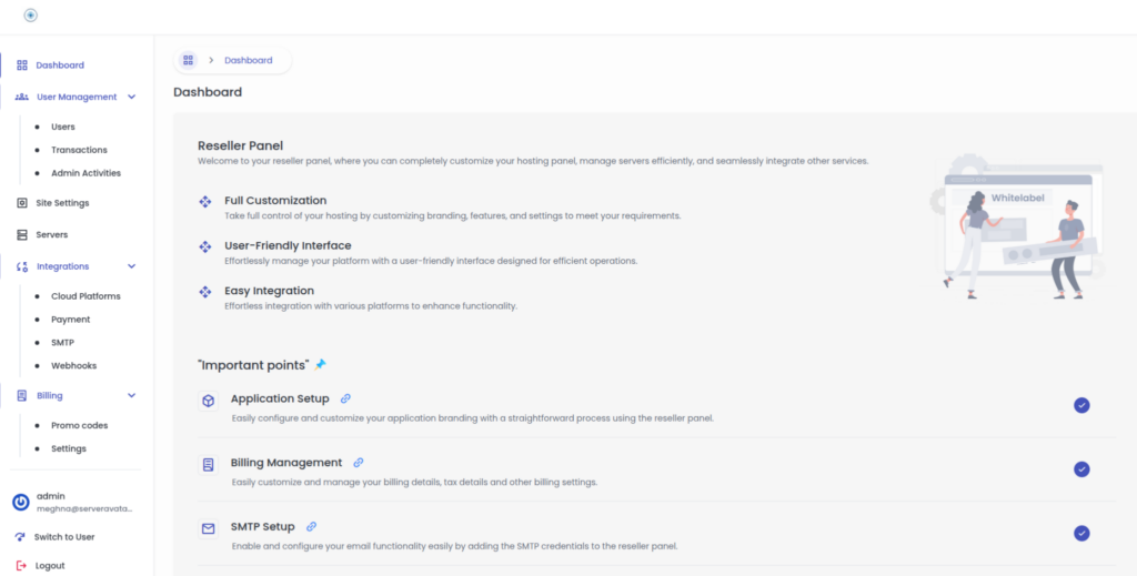 Reseller panel - Managed Cloud Hosting Business