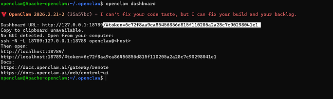 copy token - OpenClaw