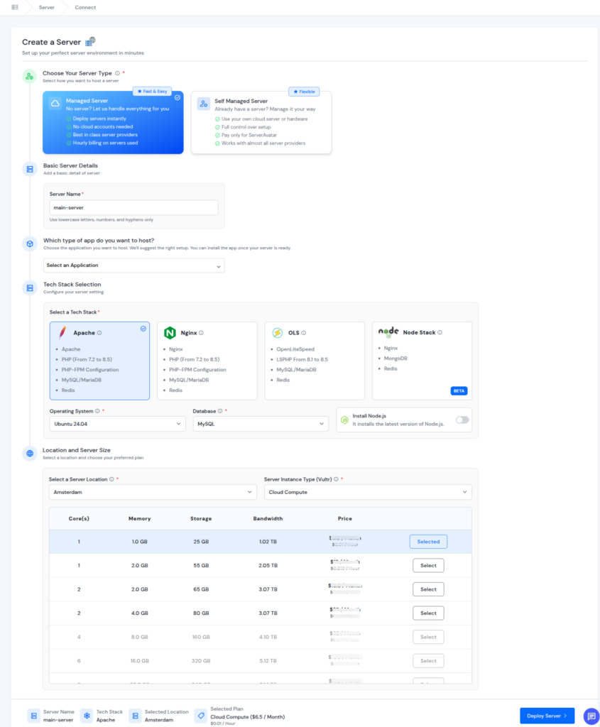 Managed server Hosting - website hosting