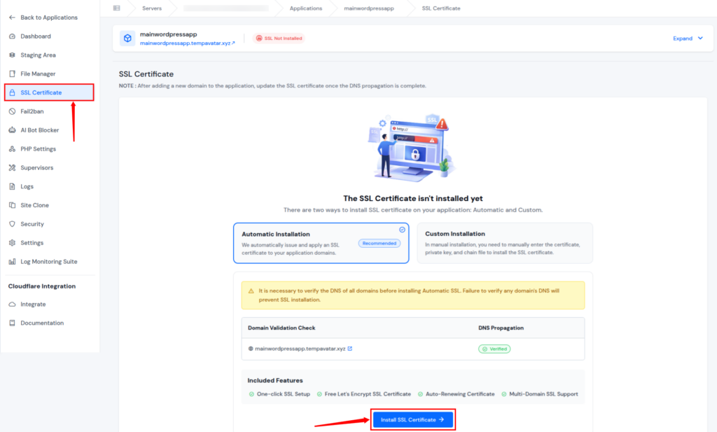 install SSL certificate