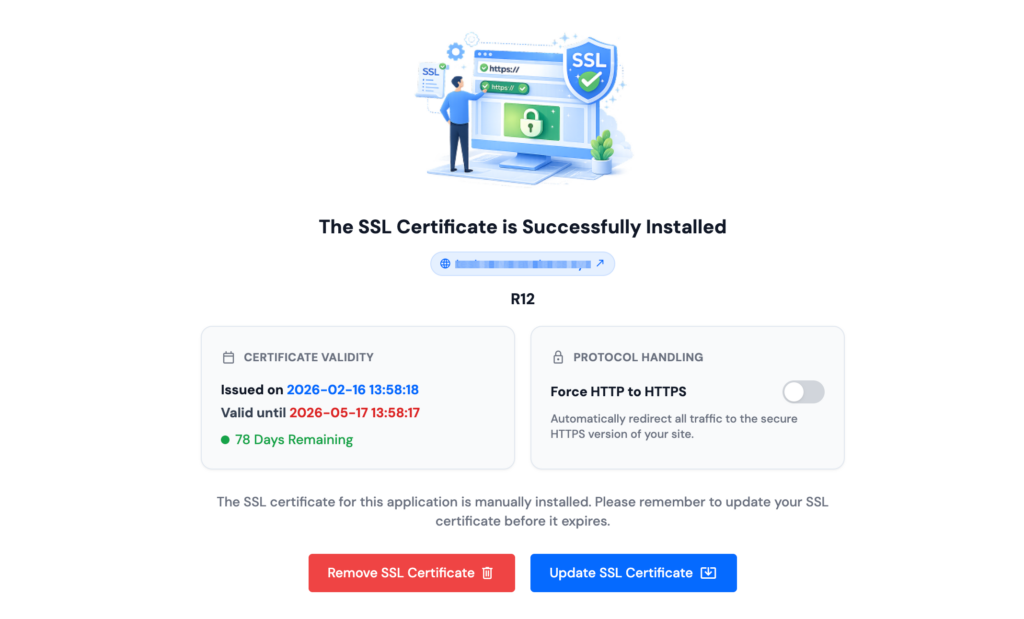 Custom SSL certificate