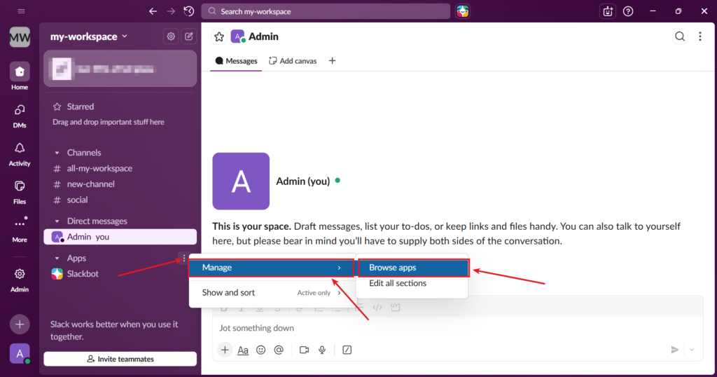 add app - Integrate Slack