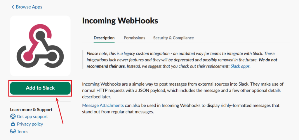 add to slack - Integrate Slack