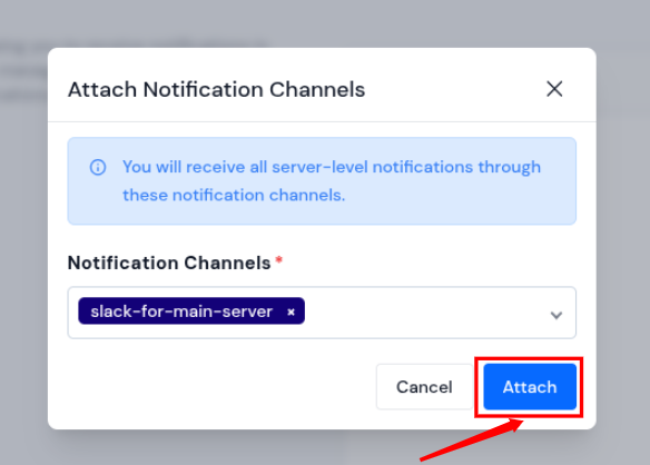 attach notification channel - Integrate Slack 