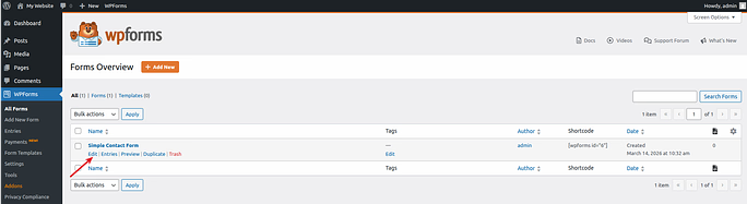 edit form - Stop Contact Form Spam