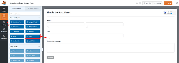 email settings - Stop Contact Form Spam