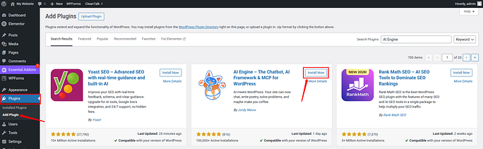 install and activate plugin - Add ChatGPT to WordPress