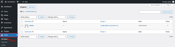 users - Change WordPress Admin Email