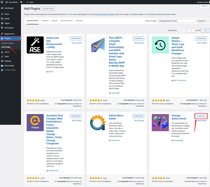 change admin email - Change WordPress Admin Email
