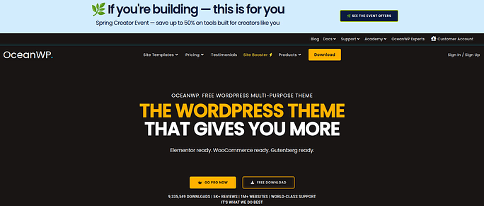 OceanWP - WordPress Themes for Startups