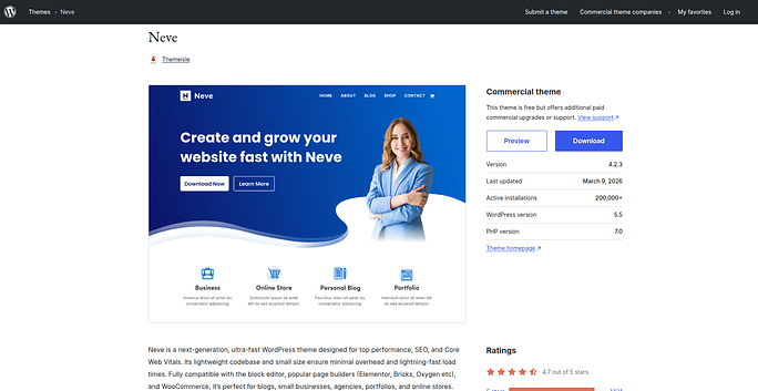 Neve - WordPress Themes for Startups
