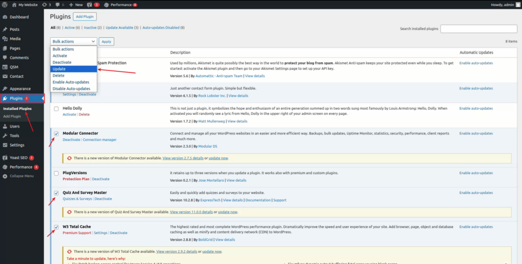 plugins - Update WordPress Plugins
