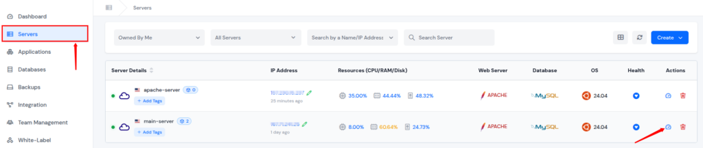 server dashboard - Update WordPress Plugins